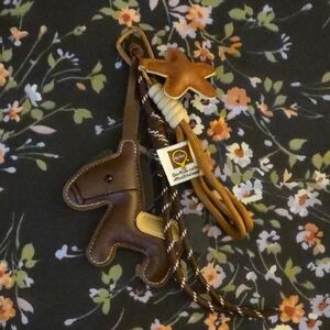Brown Leather Horse Keychain